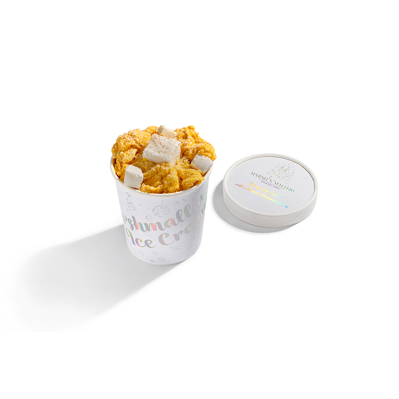 Mango Ice Cream with Coconut Marshmallows