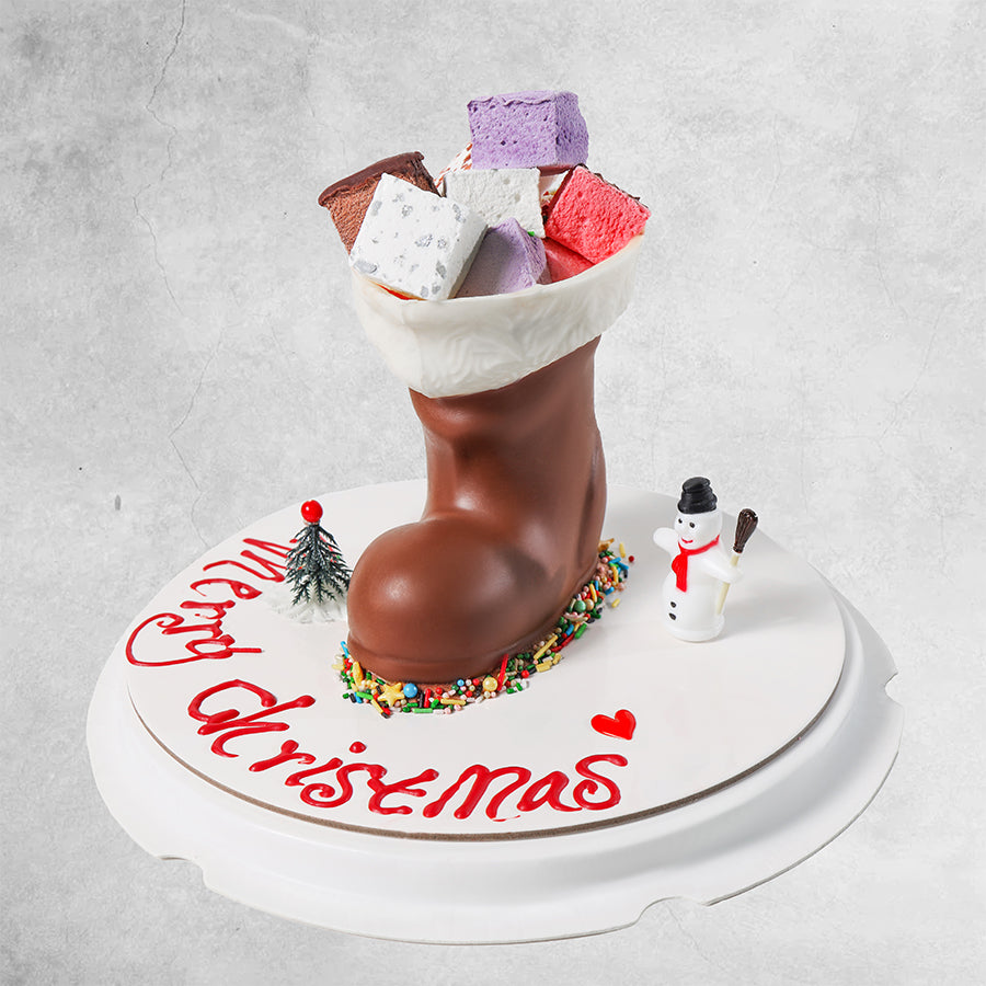 Choco Marshmallows Santa Boot