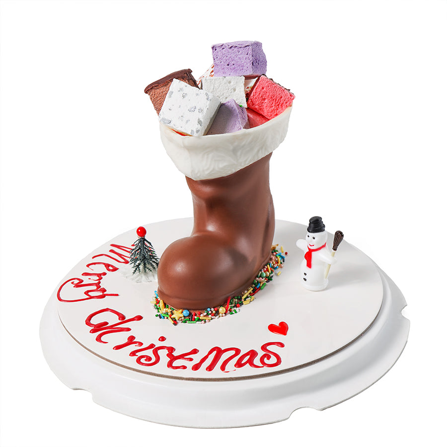 Choco Marshmallows Santa Boot